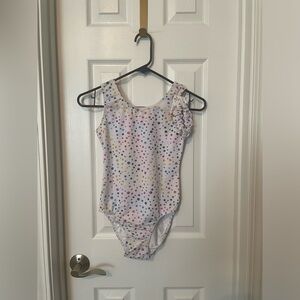 Wenchoice Colorful Polka Dot Gymnastics Leotard with matching scrunchie